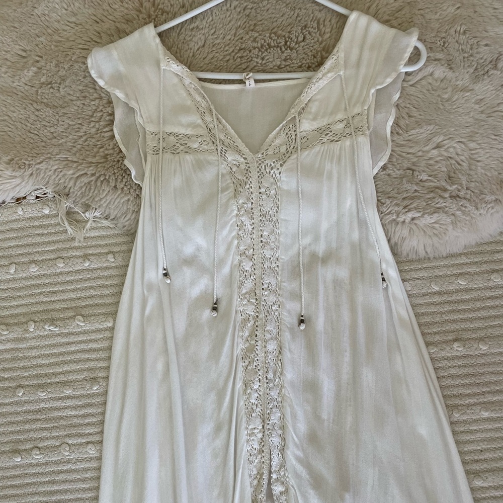 Spell White Embroidered Maxi Dress